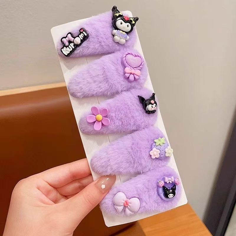 Kolomi niños abrazadera de cabello de otoño y invierno lateral abrazadera de cabello de niña abrazadera de cabello de cabello de niña pequeña frente abrazadera de cabello