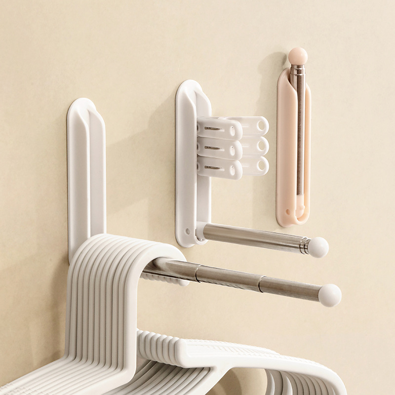 Guest Travel | Retractable Hanger Storage Rack Household Balcony Punch-free Multifunctional Hanger Wall Storage Artifact