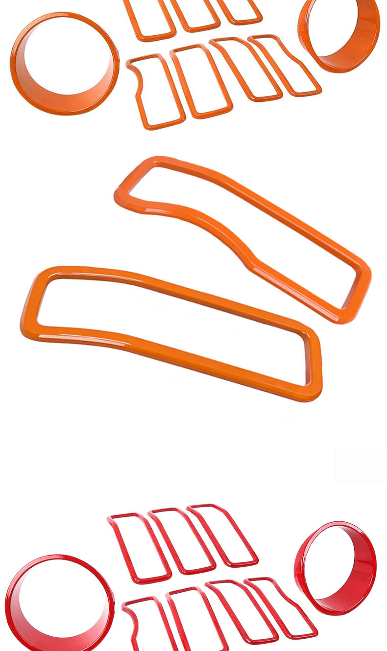 Suitable for Jeep Wrangler JL and Gladiator JT 24-26, center grille headlight ring mixed color decorative insert