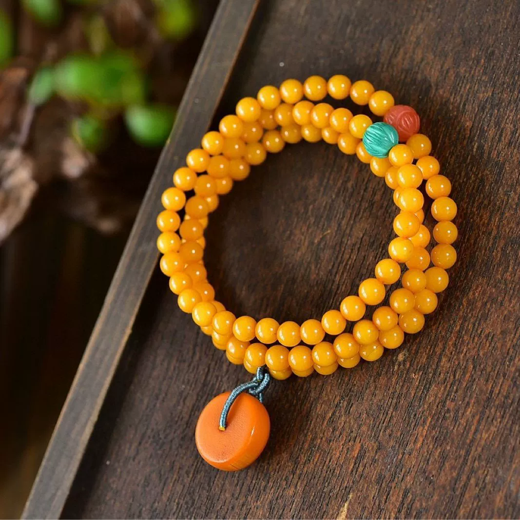 Браслет с тремя кольцами из натурального русского пчелиного воска, полный меда, куриного масла, желтой пасты, масла с защитной пряжкой из пчелиного воска, размер 5 мм