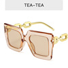 Fashionable retro sunglasses, square trend chain, glasses, internet celebrity, sun protection