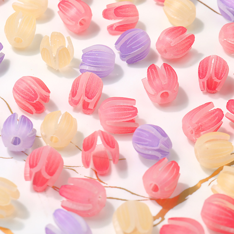 TikTok Pequeño Libro Rojo mismo diyLED noche Luz Accesorios para el cabello pendientes de la horquilla Hoja de acrílico Termocontraíble flor tulipán brote