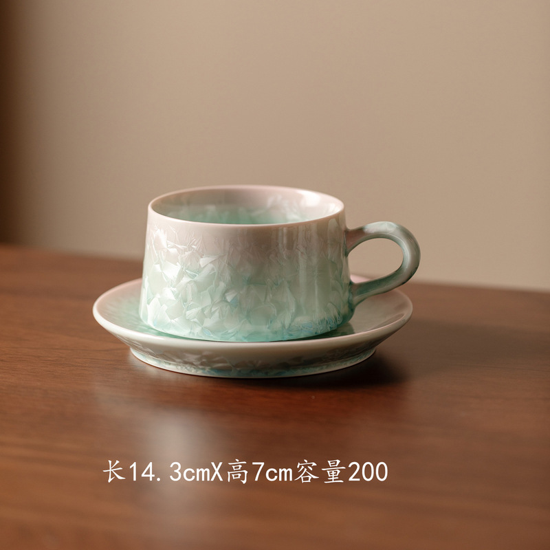 弥言结晶釉窑变咖啡杯套装高档精致陶瓷杯碟套装办公室水杯马克杯|undefined