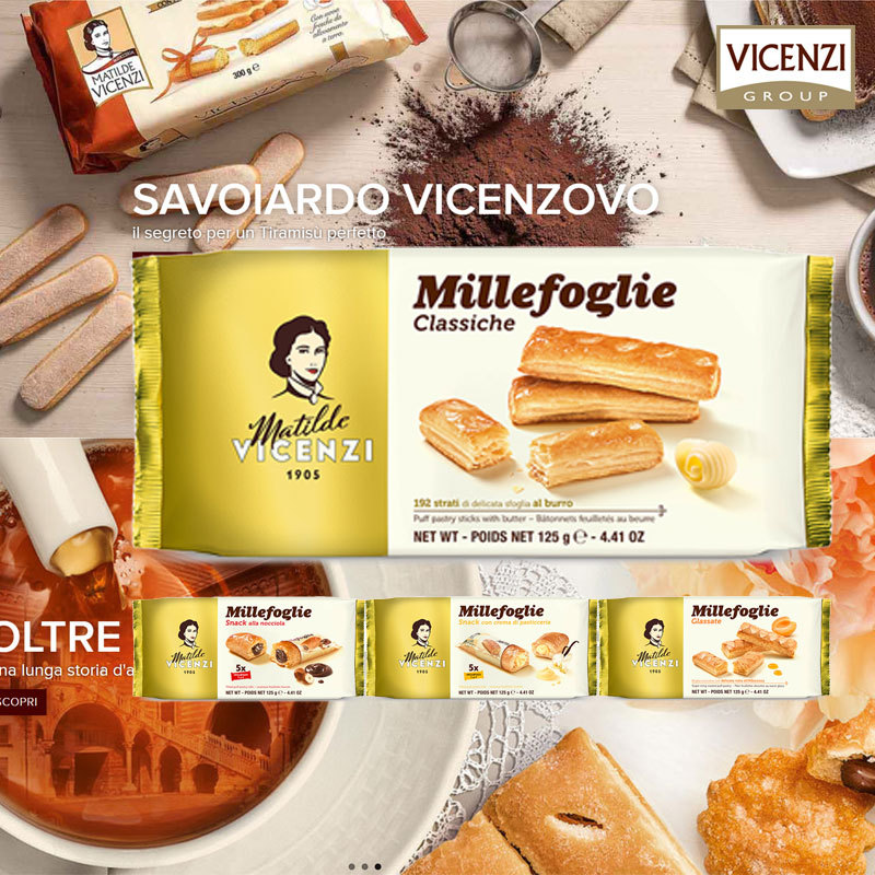 Vicenzi维西尼意大利进口饼干巧克力夹心黄油千层酥高端欧洲零食