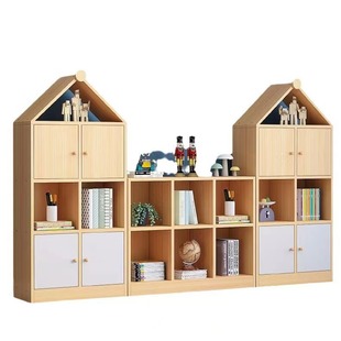 Solid Wood Children's Bookcase Kindergarten Locker Household Storage Rack