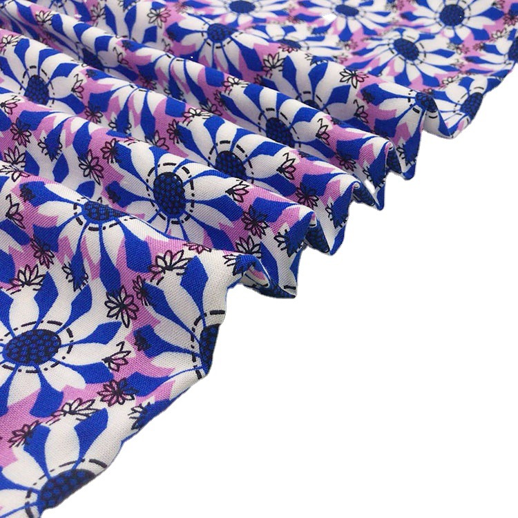 Diseño mayorista 45s silk impresión viscose tela de rayon