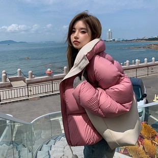 Korean Style down Cotton Jacket for Women 2024 New Trendy Short Coat with Fashionable Design