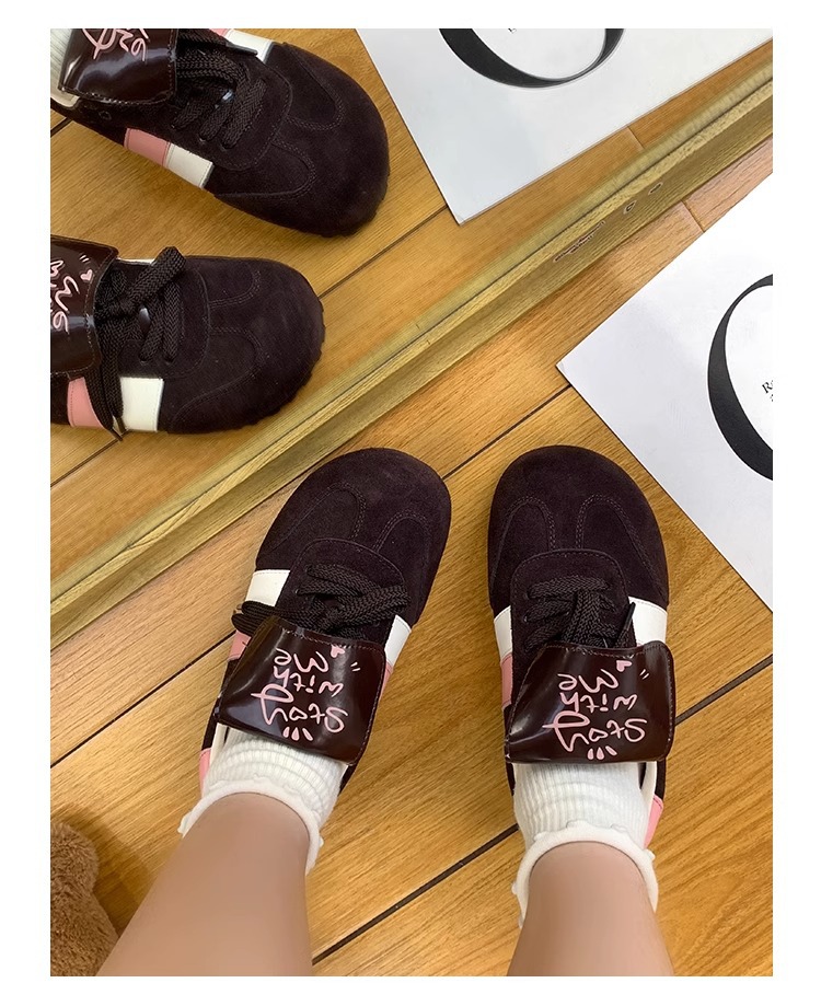 Halb gekochte Käse-Puffschuhe ~ lange Zunge, Schnürschuhe, deutsche Trainingsschuhe, hässliche und süße Freizeitsportschuhe, kleine weiße Schuhe für Mädchen_voghion.com