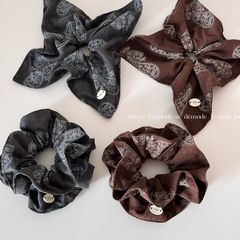 韩版复古时髦洋气腰果花肠圈氛围感高品质弹力方巾皮筋耐用发圈