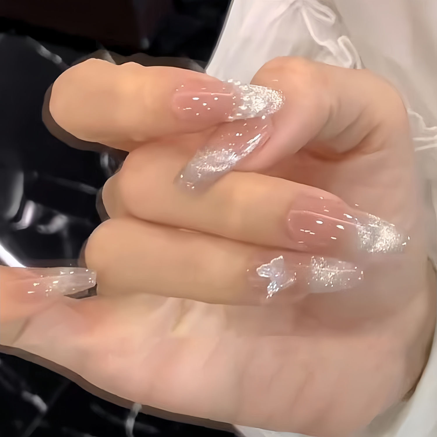 Crystal Butterfly Cat Eye 10 piezas Terapia de luz Armadura portátil hecha a mano Perla de ojo de gato francesa Terminada uñas de uñas al por mayor