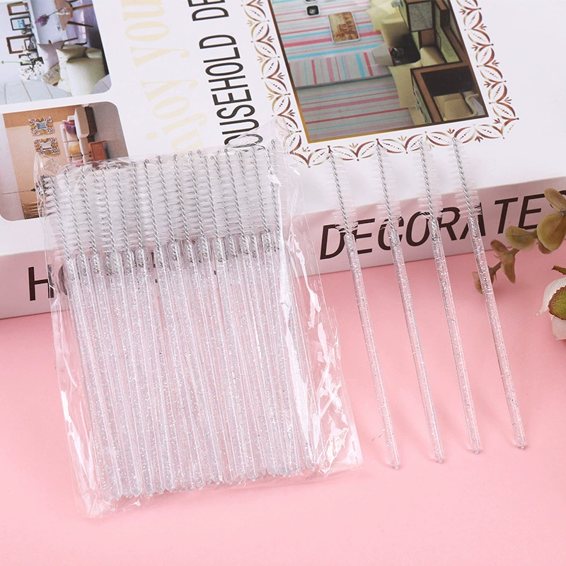 Disposable transparent curly brush for eyelashes for extension