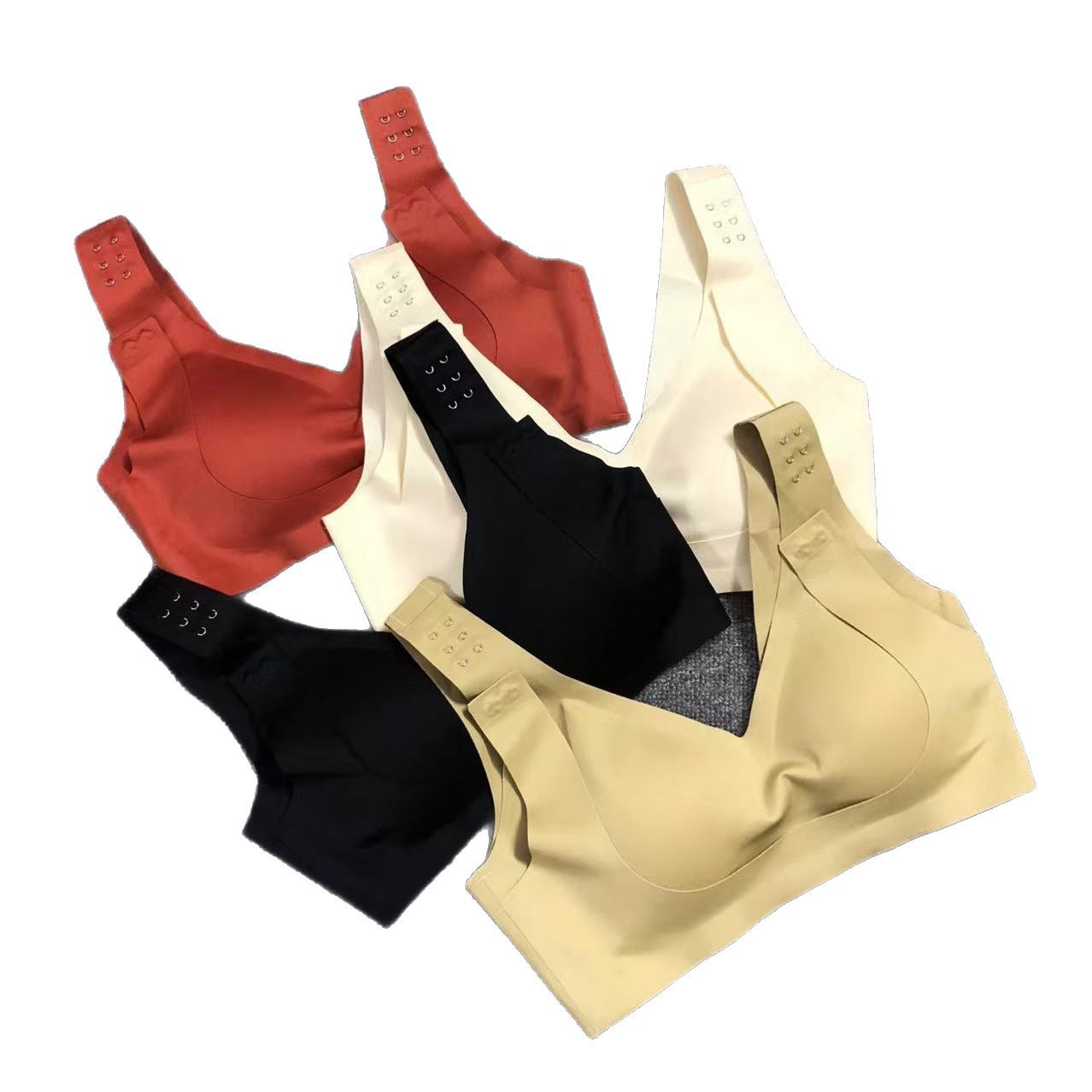 La ropa interior sin anillo de acero se reúne y reúne los senos secundarios, los deportes anti-caída, a prueba de golpes, los senos grandes son pequeños, la parte posterior latinoamericana es delgada, sujetador femenino