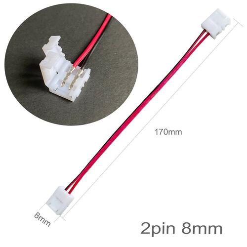 Low-voltage LED strip solderless clip connection wire, single head front connection, double head clip for connectors 2/3/4/5/6P