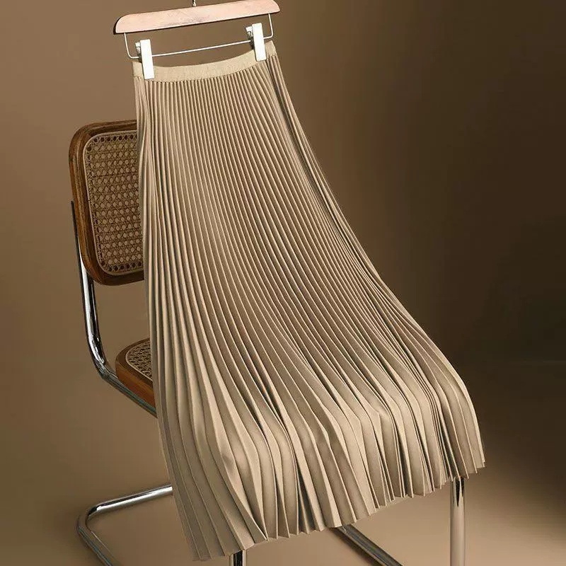 Новая модная плиссированная юбка в китайском стиле для женщин, лето 2025, новая универсальная юбка средней длины, закрывающая тело