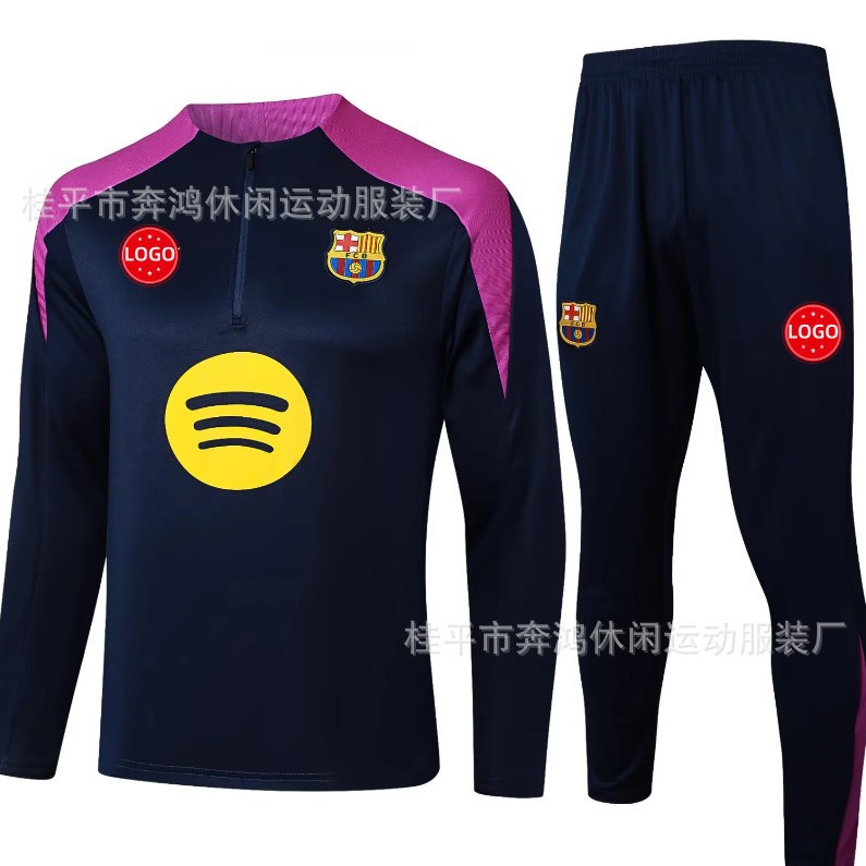 Nuevo conjunto de camiseta de fútbol 2526 manga larga media cremallera Arsenal Liverpool Barcelona Miami Real Madrid camiseta de fútbol