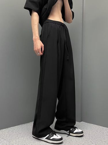 American Retro Khaki Color Men's Summer Trend Brand Design Sense Niche Drape Straight Leg Floor-Length Casual Sport Pants
