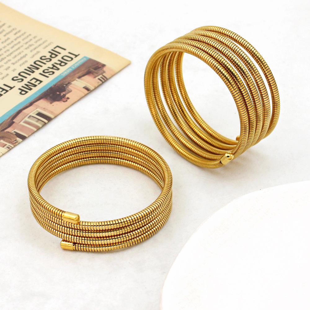 21g Weight PVD Coated Gold Plating Process 18K Gold, Real Gold Plated Plating Material 304 Stainless Steel Pendant Material Bangle Classification 304 Stainless Steel Chain Material 1 Piece Quantity Holiday, Daily Occasion 304 Stainless Steel Material Round Pattern Women's Gender Simple Style Style Waterproof Non Tarnish, Plating Craft PVD Coated 18K Gold Real Gold Plated Round 304 Stainless Steel Simple Style Waterproof Non Tarnish 304 Stainless Steel Bangle 18