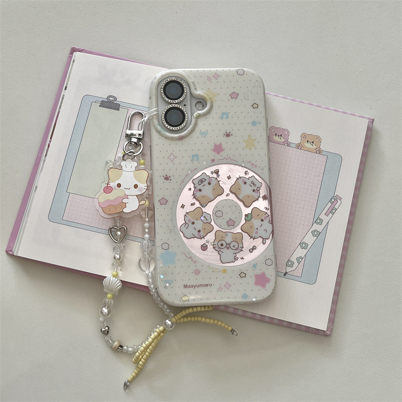 波点光碟棉花糖KT猫适用iPhone16苹果15ProMax/14/13手机壳少女心|undefined