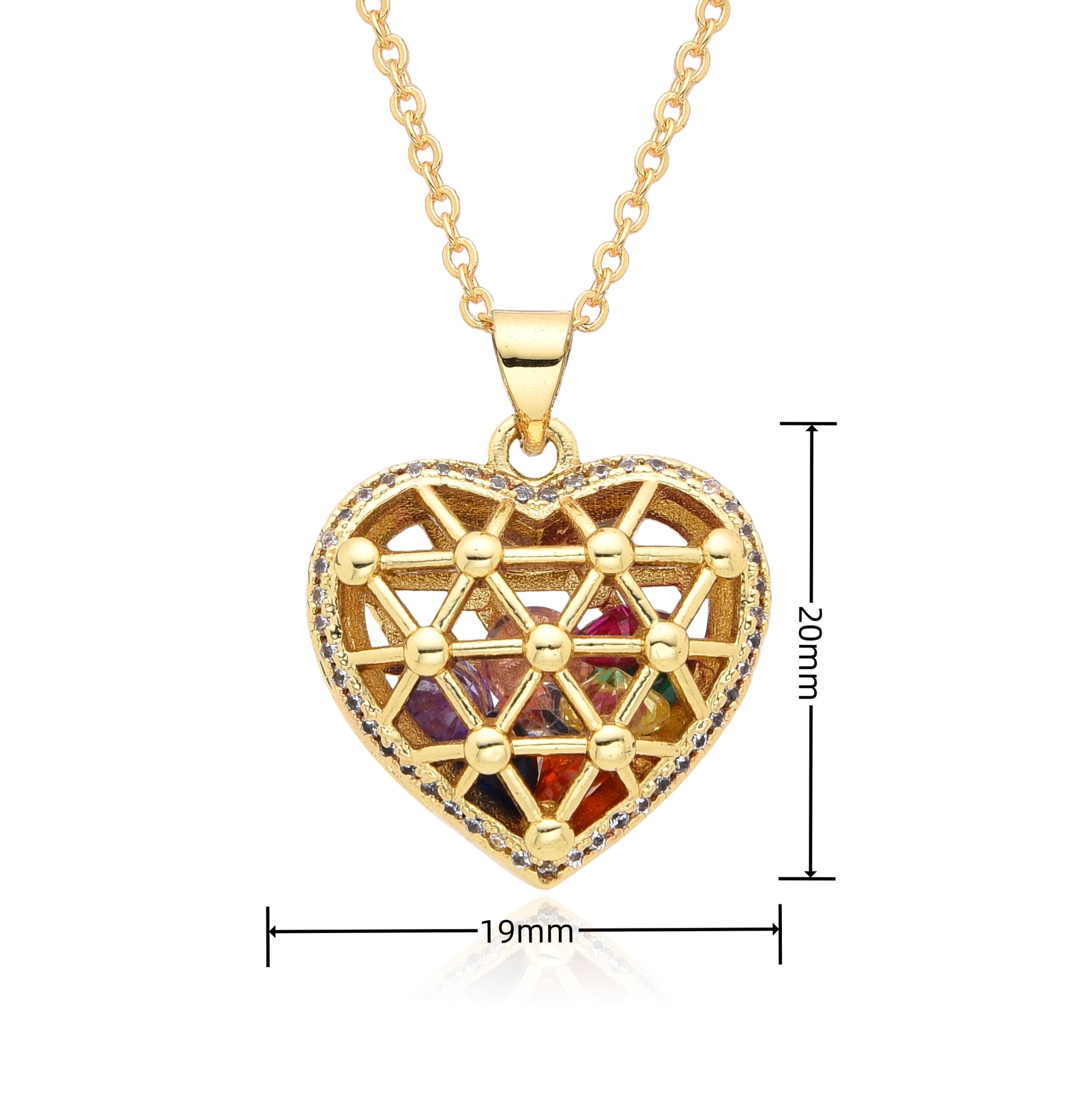 12g Weight Copper Pendant Material Zircon Inlay Material Pendant Necklace Classification Copper Chain Material 1 Piece Quantity Holiday, Daily Occasion Copper Material Heart Shape Pattern Women's Gender Inlay Design Casual, Simple Style Style Copper Inlay Heart Shape Zircon Pendant Necklace 13