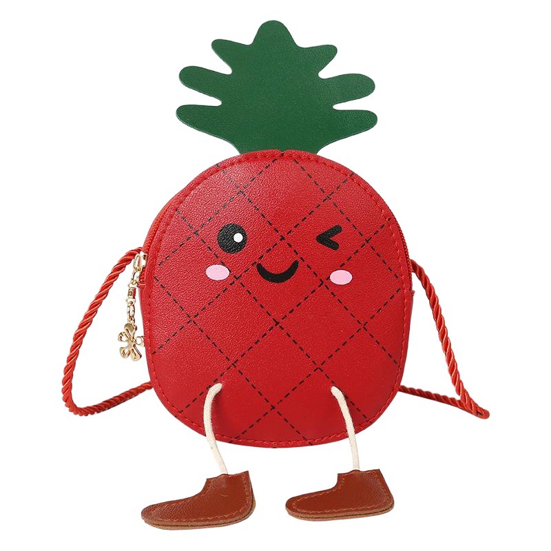 New Cute Pineapple Children's Bag Little Girl Crossbody Bag Fashion Cartoon Shoulder Bag Baby Accessories Coin Purse