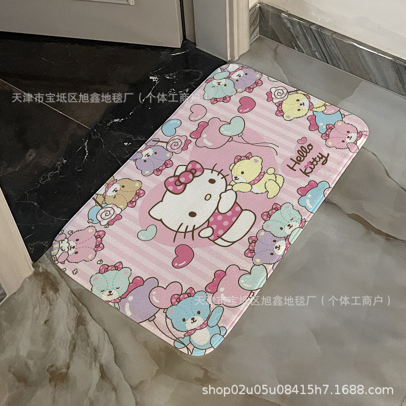 クロスボーダー Amazon 漫画 kt 猫浴室フロアマットフランネルキッチンドア滑り止めフットマットはラベルで発送できます|undefined