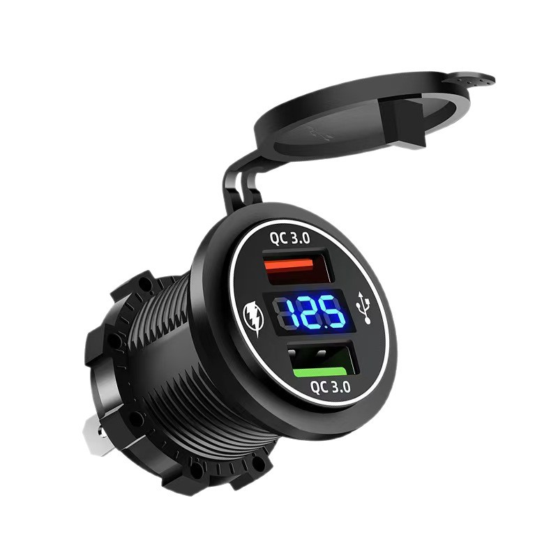 USB-Ladeanschluss 12V Zigarettenanzünder für Auto und Motorrad, schnelles Aufladen für Elektrofahrzeuge und Handy-Ladegerät
