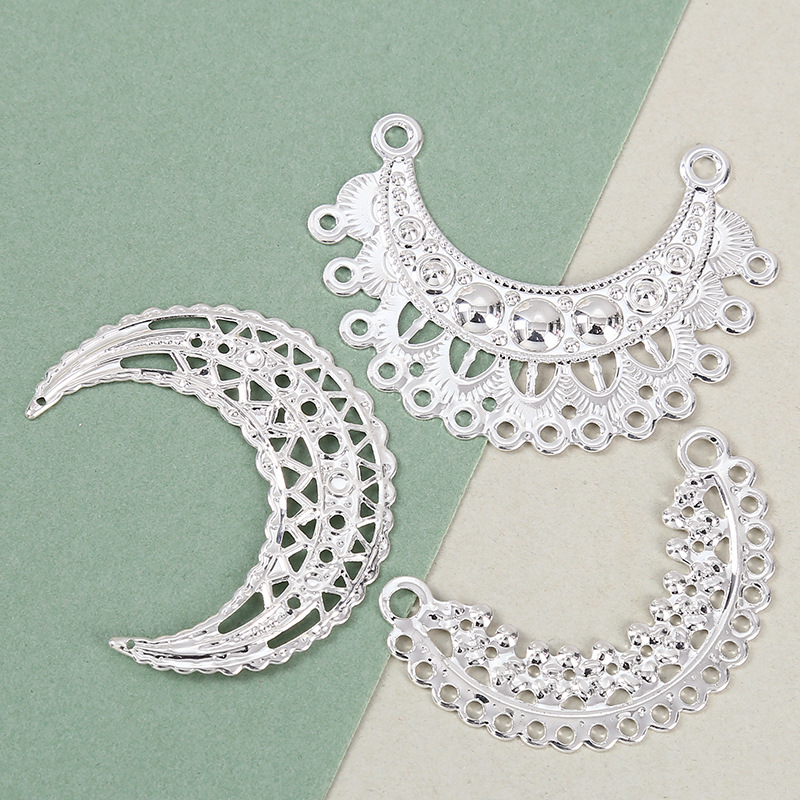 Guizhou Ethnic Minority Style Moon Silver Accessories, Metal Miao Ethnic DIY Headwear, Cultural and Creative Refrigerator Magnets, Wholesale Accessories