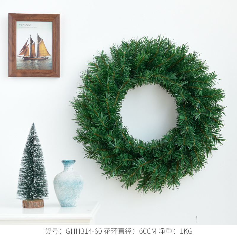 クリスマスデコレーション クリスマスギフト フラワーリング 吊り下げ飾り グリーン シミュレーションツタ 草輪 シーン装飾 パーティー用品|undefined