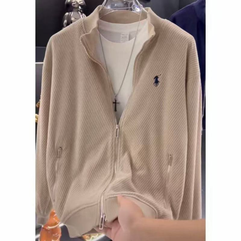 【轻奢男装】早秋新款老钱风立领潮流高品质夹克男高级感时尚外套|undefined