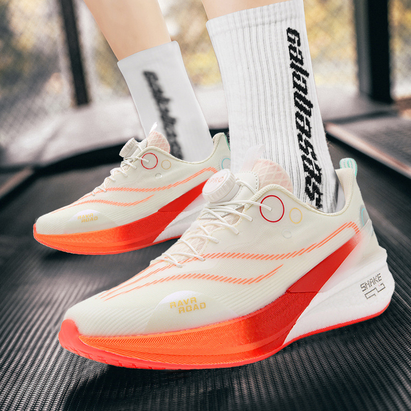 Nuevo conejo rojo 8pro botón giratorio zapatos de carrera para hombres de verano estudiantes deportivos profesionales almohadilla de carbono zapatos de carrera