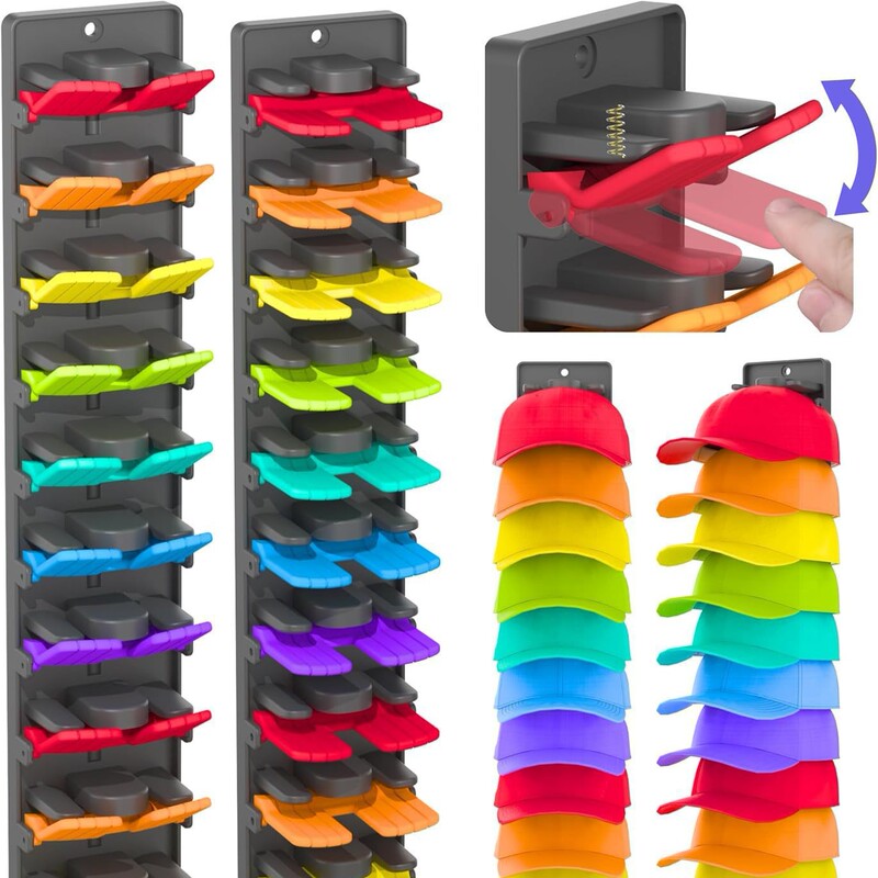 Cross-border new baseball cap storage rack, strong adhesive wall-mounted hat rack, multi-layer hat storage and display shelf Cross-border new baseball cap storage rack, strong adhesive wall-mounted hat rack, multi-layer hat storage and display shelf