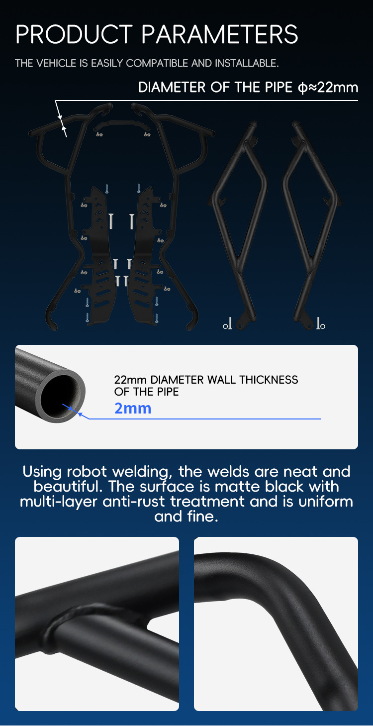 Suitable for CFMOTO 150SC crash guards, front and rear exhaust pipe bumpers, footrest anti-collision protection, and modification parts