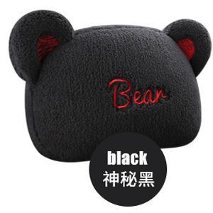 Wool pad: Aika Corn Velvet Warm - winter-lambswool-trendy-cool-bear-headrest-one-mysterious-black