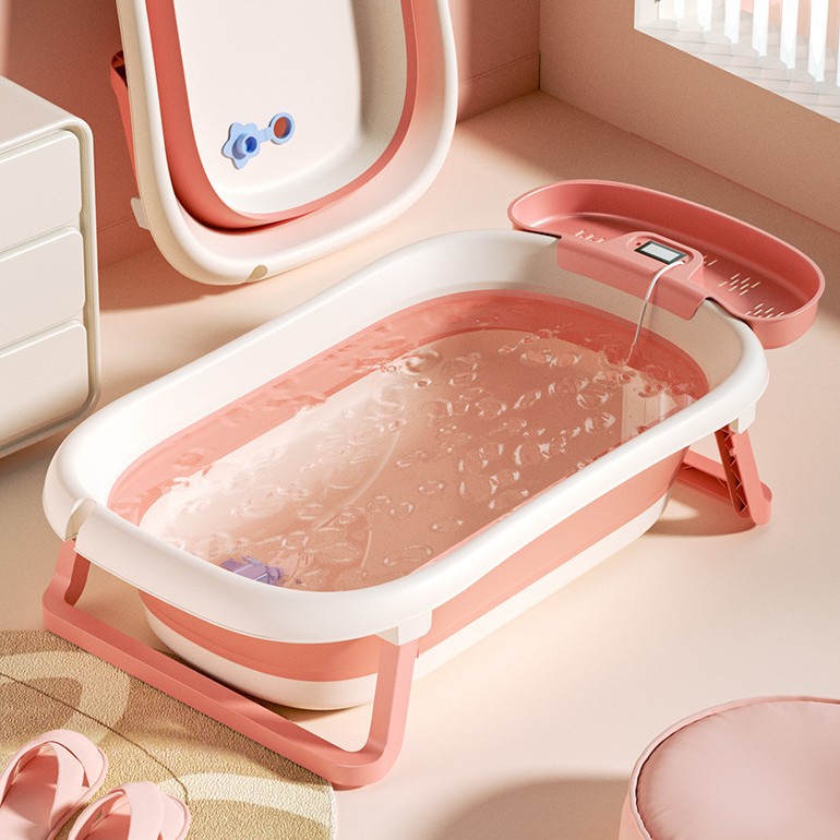 Bañera de bebé plegable bebé sentado y acostado gran cubo de baño niños hogar recién nacido suministros para niños
