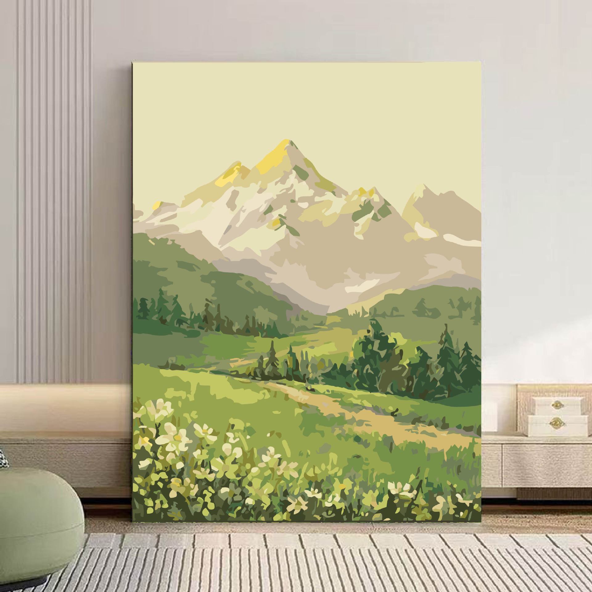 Sunshine Jinshan paisaje didiy pintura al óleo digital relleno de color sala de estar comedor de gran tamaño pintura a mano