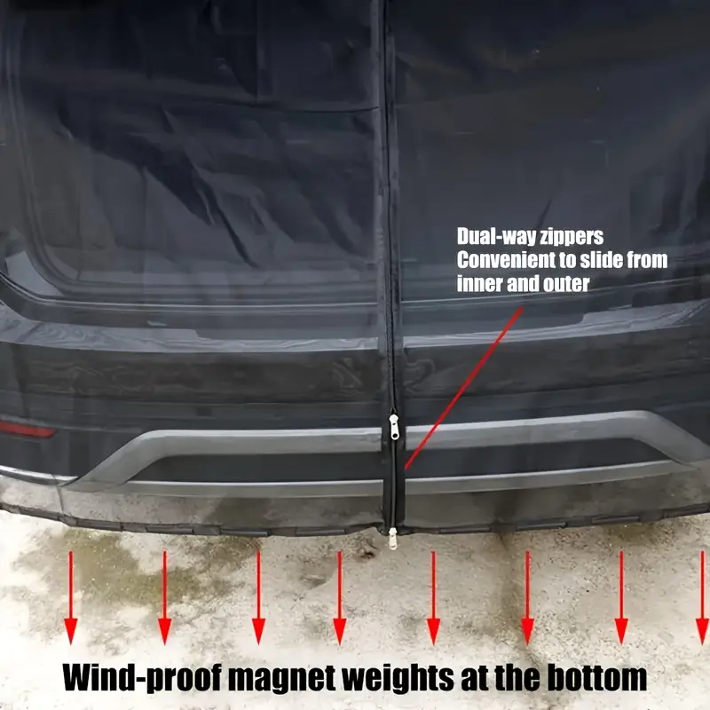 Car Suv Rear Anti-Mosquito Net Rear Magnetic Mosquito Net Car Camping Style Breathable Mosquito Net Self-Driving Travel Equipment