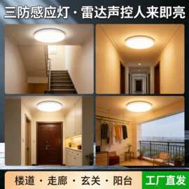 超薄三防感应吸顶灯楼梯过道灯楼道走廊阳台灯红外人体雷达声控灯
