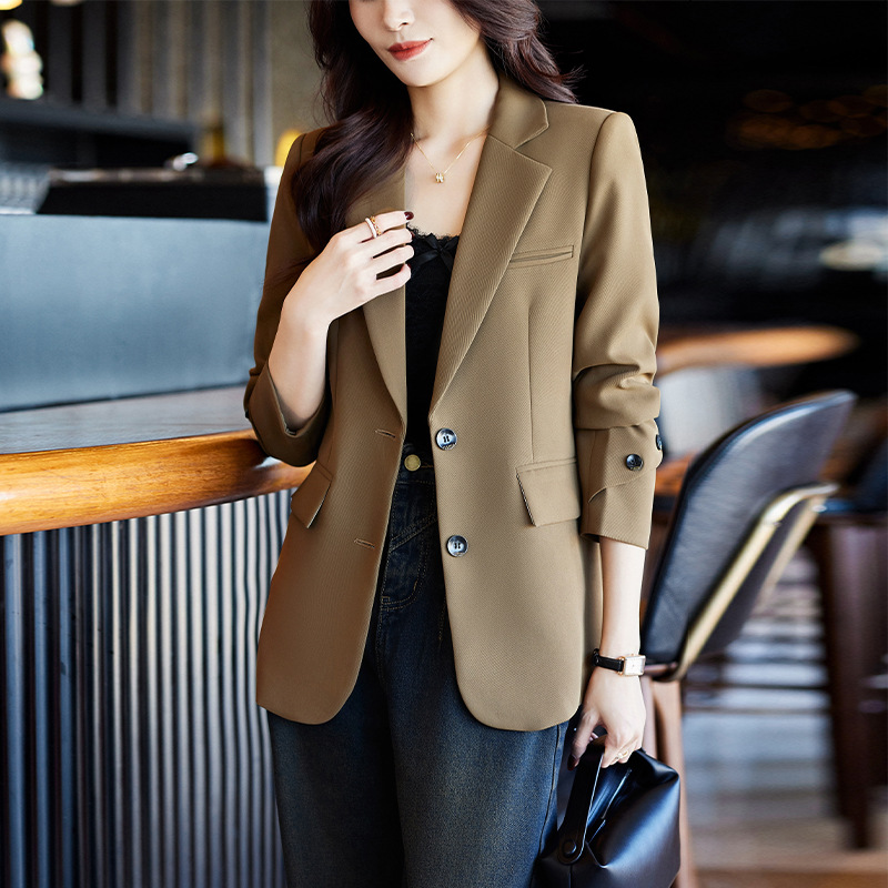 Black autumn classic suit jacket for leisure