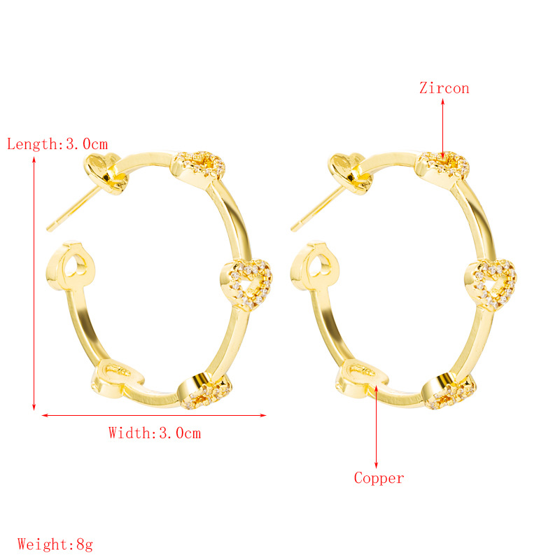Wholesale Fashion Copper Plated 18k Gold Heart-shaped Butterfly Earrings Nihaojewelry display picture 1