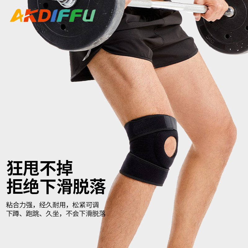 Rodilla deportiva ajustable rodilla de compresión de verano salto de cuerda correr rodilla abierta protección meniscal de tenis