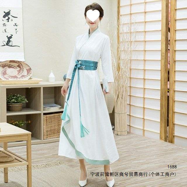 Summer Chinese-style improved Han-element dress, everyday lightweight Hanfu for women, workwear, ancient-style tea attire