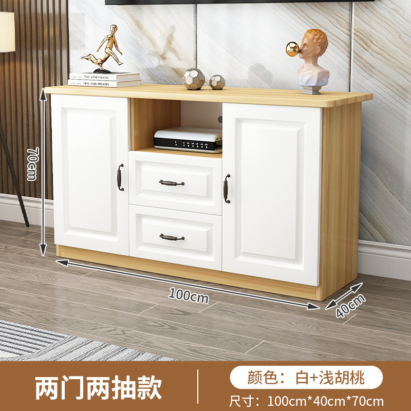 Mueble de TV de madera maciza, moderno, sencillo, pequeño apartamento, sala de estar, nuevo dormitorio para el hogar, almacenamiento de estilo europeo, armario alto multifuncional