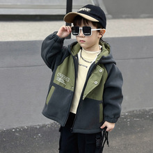 男童加绒外套儿童2025新款秋冬装小男孩时髦洋气羊羔绒二棉棉衣潮