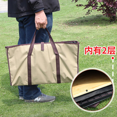 Outdoor portable storage bag organizer bag folding mesh table cutting board bamboo board storage bag canvas bag handbag thickened