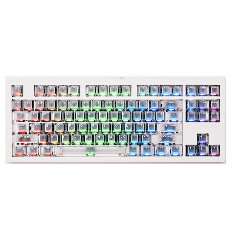Magic geek M3W Teclado mecánico de tres modelos de Aluminio acabado Tuo 87 clave personalizado juego de enchufe caliente RGB color degradado