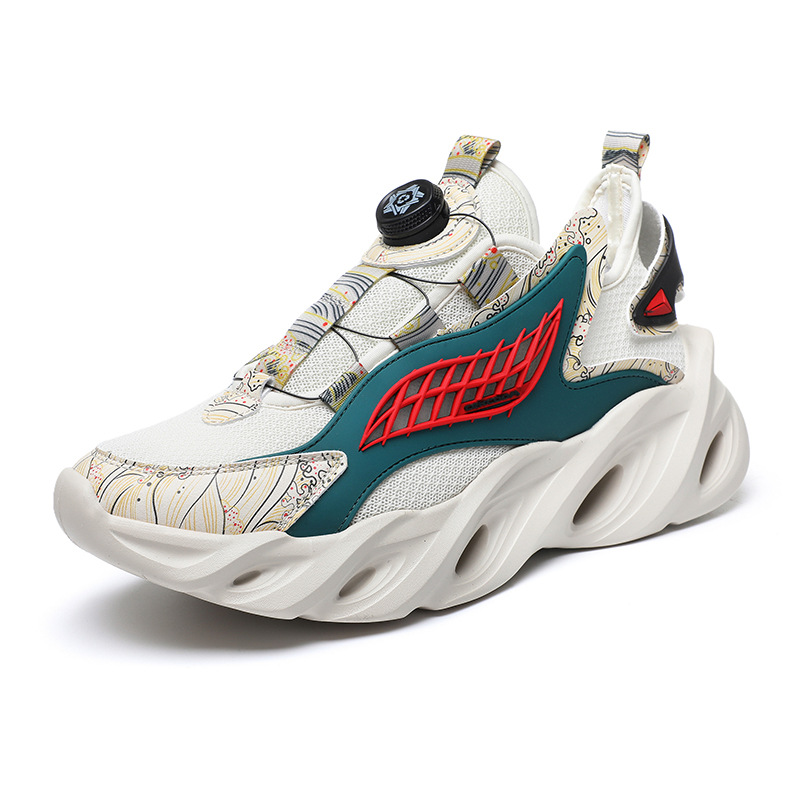 Customized Men's Summer Sneakers With Rotating Buckle, Blade Mesh Running Casual Fashion Student Sh, Trendy Couple_voghion.com
