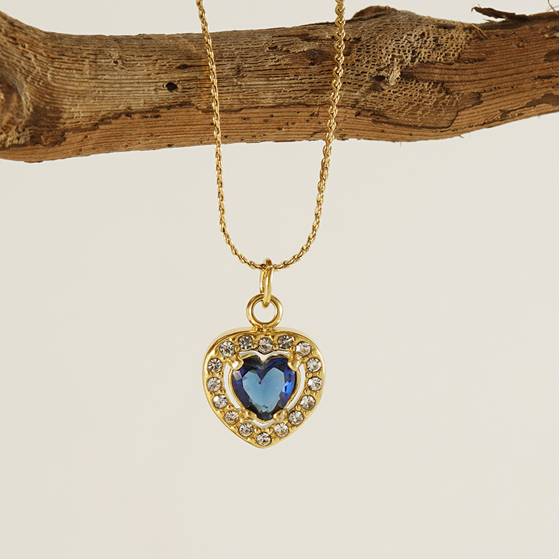 Europeo y americano transfronterizo nuevo ins collar de amor de diamantes con incrustaciones de circón collar de lujo ligero de alto grado accesorios de collar de mujer