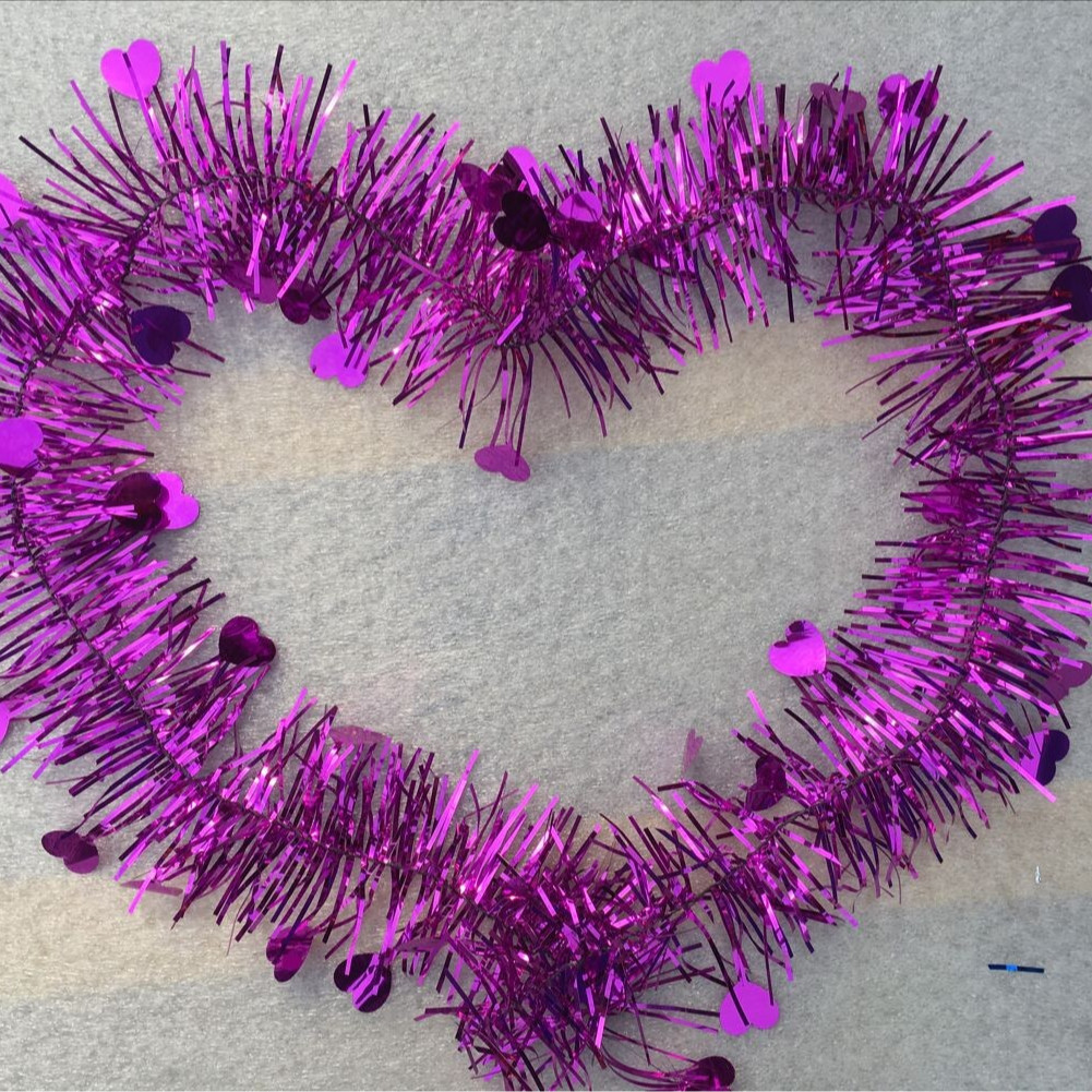 Suministros de decoración para bodas, cinta transfronteriza, guirnalda de 1.8 metros, oropel, decoración navideña, cinta para regalo de boda