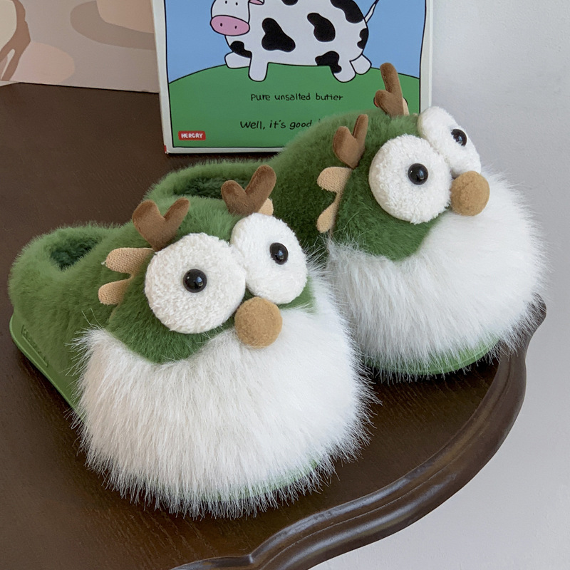 Cartoon cotton for women in autumn winter 2024, new indoor cute, warm, and plush home slippers_voghion.com