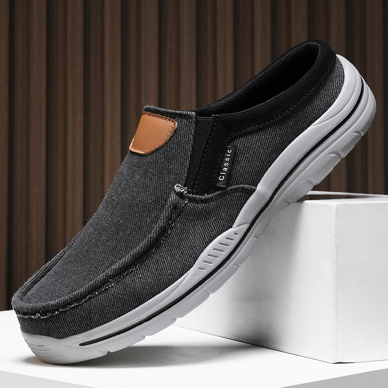 2025 nuevos zapatos de tamaño grande transfronterizos para hombres convenientes zapatos de lona casuales ultraligeros con suela gruesa cómodos zapatos transpirables
